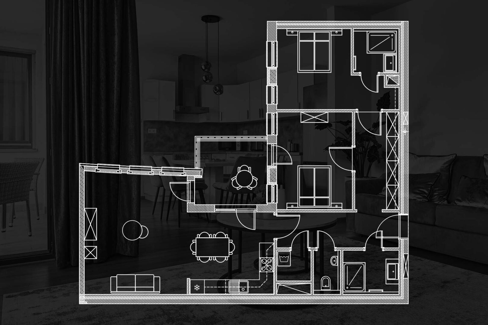 Deluxe Zwei-Schlafzimmer mit 2 Bädern - DLX_2B_2Bath